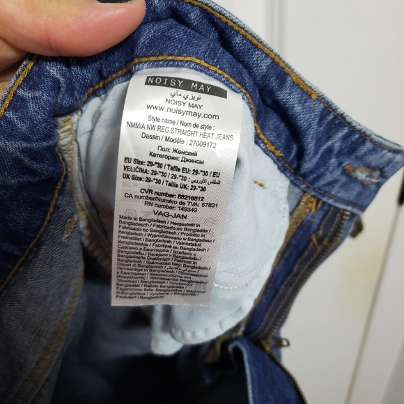 NOISY MAY Blue Straight Leg Mia Denim Jeans - Picture 5 of 9
